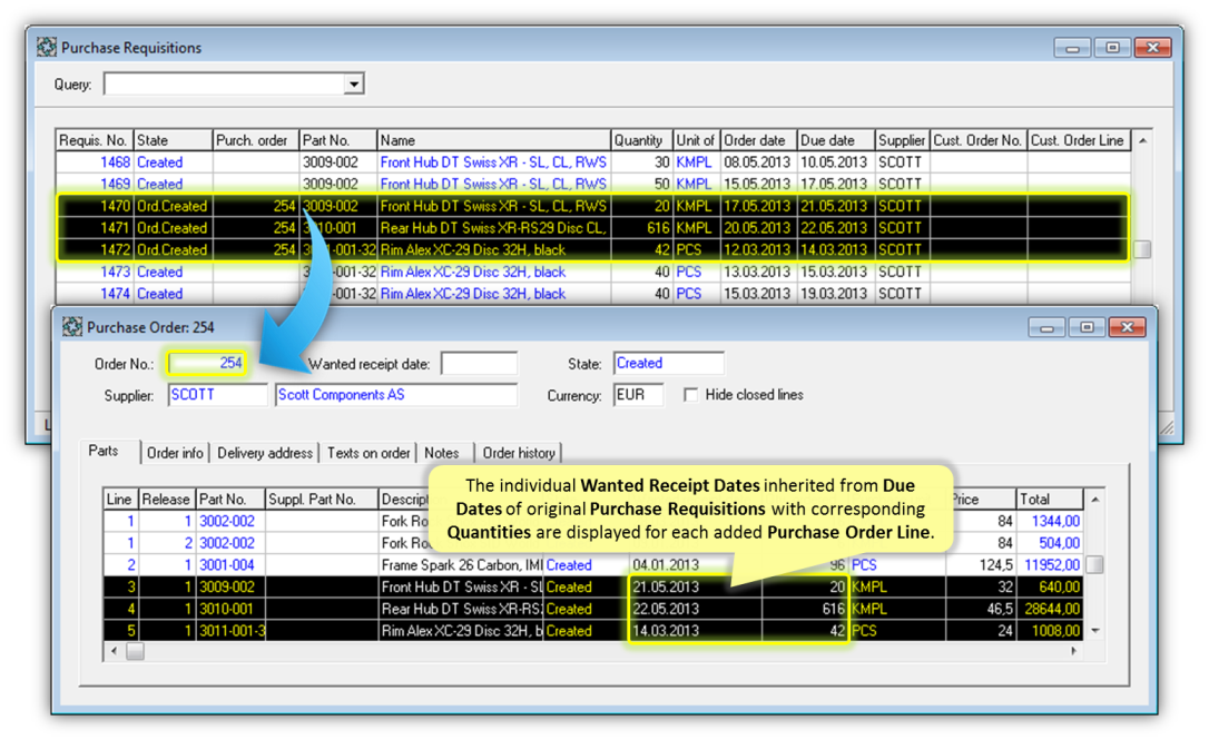 ProdMaster How to add Purchase Order Line from Purchase Requisition